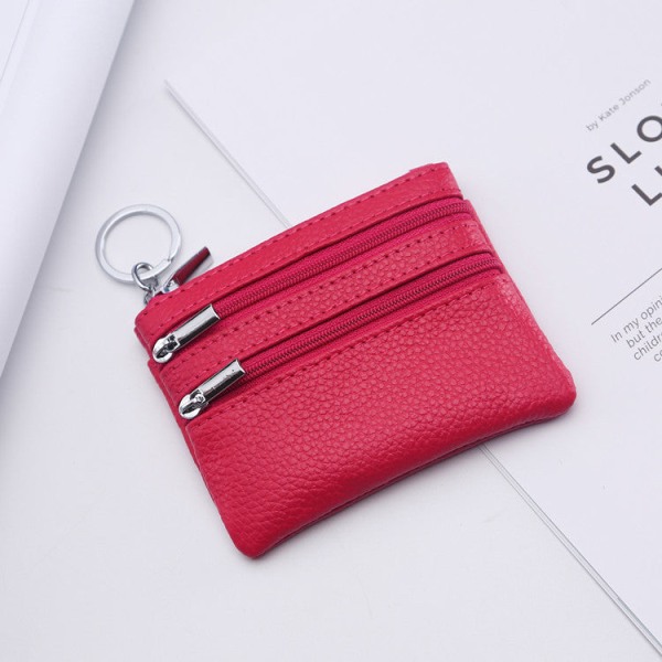 Naisten lompakko kolikkokukkaro Monitoiminen aitoa nahkaa oleva käyntikorttikotelo, pieni case Rose Red