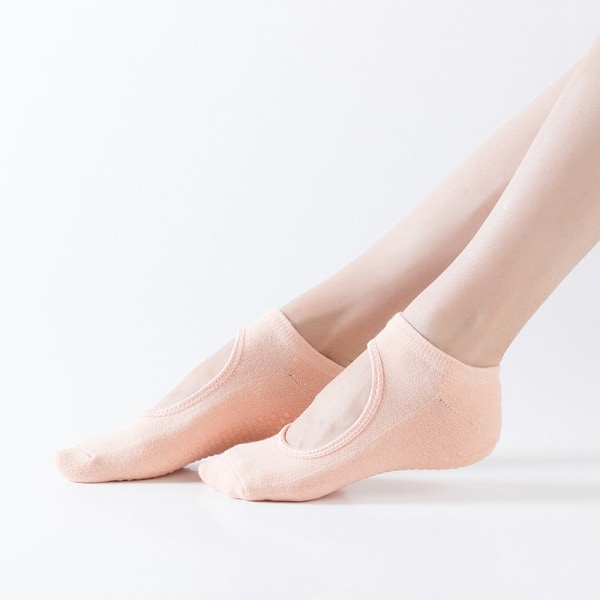 Fem fingrar strumpor dispensering halkfria yogastrumpor 5 par enfärgade damrem rygglös bomull Light purple Average Size