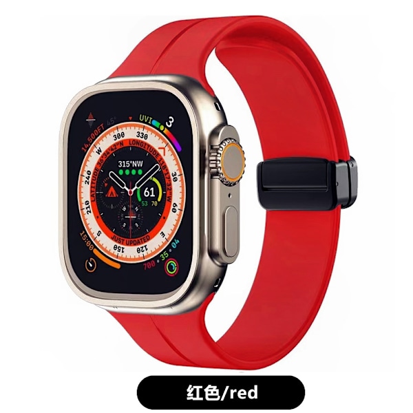 Kellon ranneke Apple Watch iWatchille Soveltuu: 1.-8. sukupolvi SE 42/44/45/49mm 7 Punainen