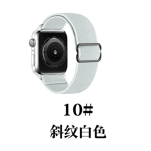 Klockarmband för Apple Watch iWatch 38/40/41 med tjockt justeringsspänne, twill vit
