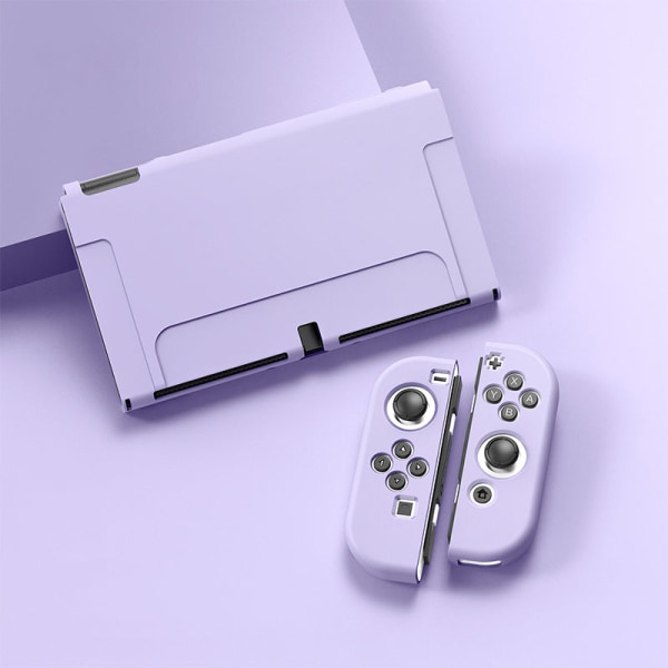 Til Switch OLED Beskyttelsesetui Altomfattende TPU Soft Case Frosted Farverige Covers Personlighed Purple