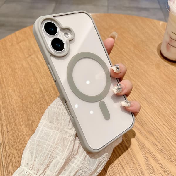 Deksel til iPhone 17 Pro Titanium Grå Silikon Magnetisk Akryl Hard