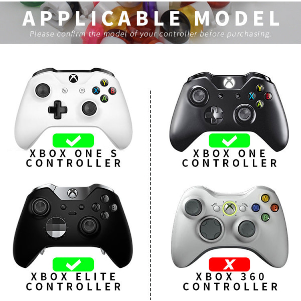 For Xbox One Håndtak Krystallknapp Xbox One Slim Håndtak ABXY Button Bullet Button Erstatning Red