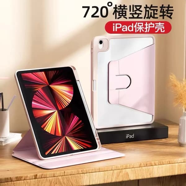 Etui for iPad mini6/7 8.3\" Elegant Rosa 720° Roterende/Bokroterende Stropp