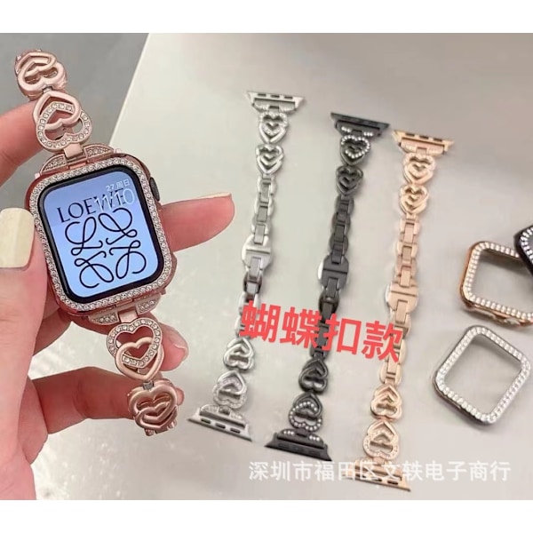 Klockarmband för Apple Watch iWatch 38/40/41mm guld fjärilspänne