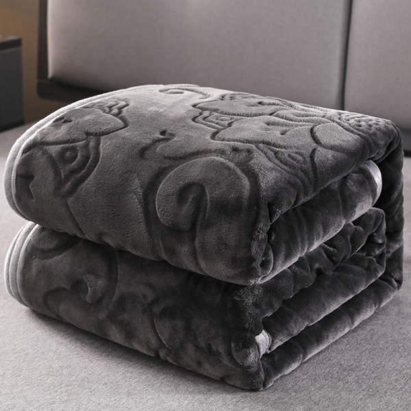 Fortykket mælkefiber Coral Fleece tæppe Flanell tæppe Student tæppe Lille dyne Gray 150*200cm