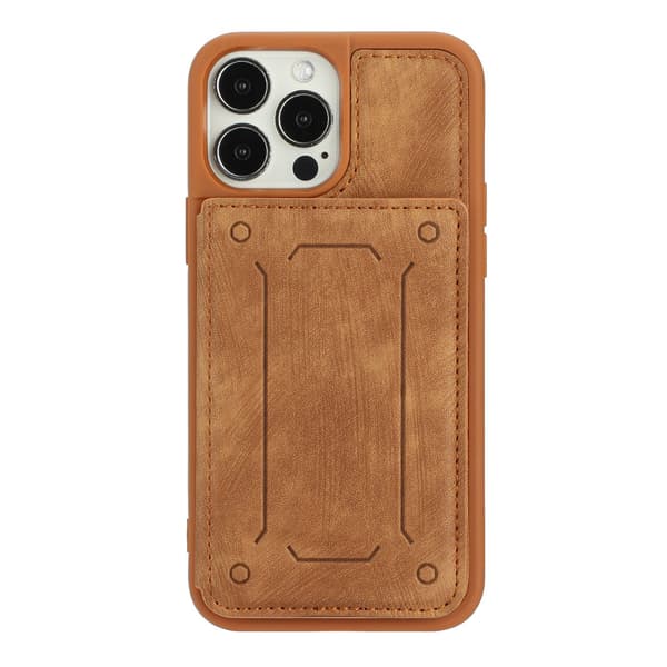 Fodral för iPhone 15 Plus orange läder plånbok stativ magnetisk