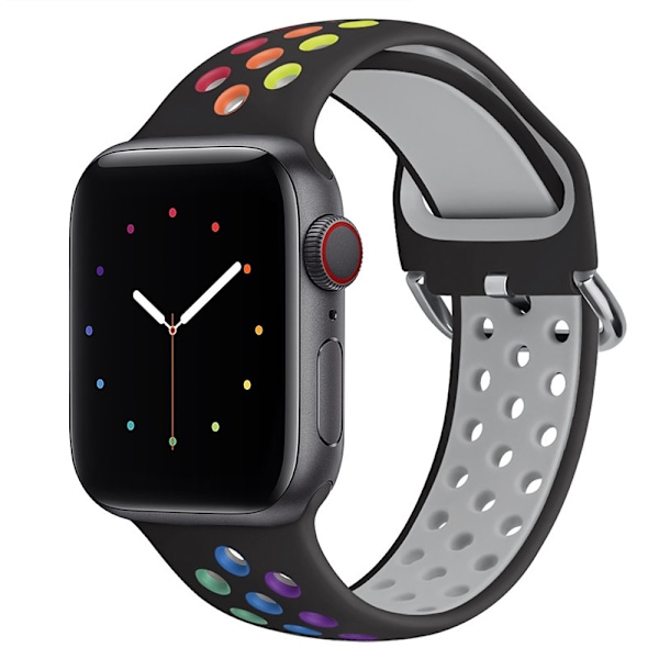 Klockarmband för Apple Watch iWatch 38/40/41mm svart+färgstark