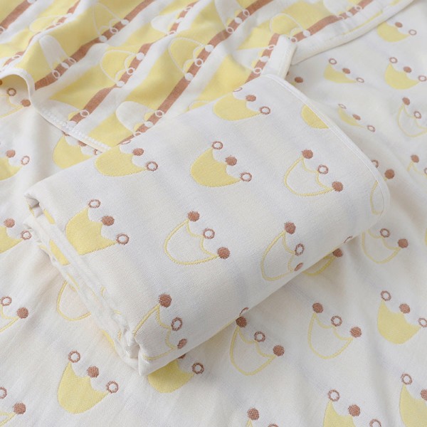 Baby sideharso kylpypyyhe syntynyt puuvilla Jacquard kuusikerroksinen cover kesä päiväkodin pyyhepeitto Yellow Crown 110*110cm