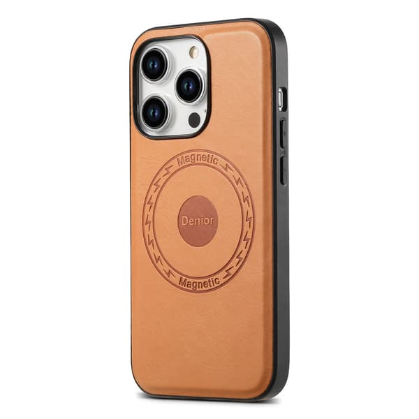 Etui for iPhone 16 Pro Khaki magnetisk lær