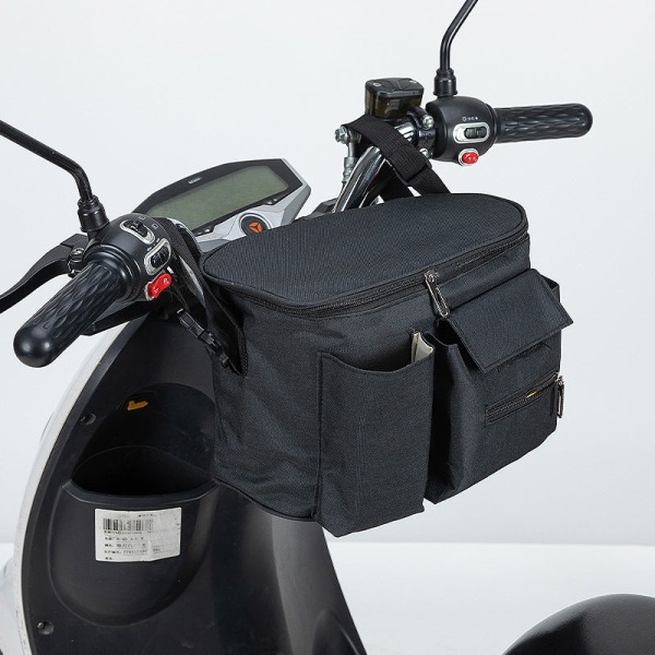 Elektrisk cykeltaske Taske Regnfrakke Opbevaring Motorcykel hængende taske Cykelkurv Pure black