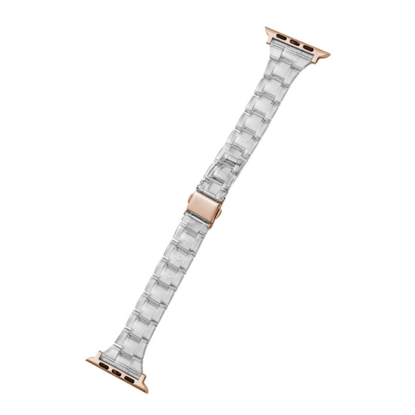 Klokkereim for Apple Watch iWatch 42/44/45 1 transparent rosegullspenne