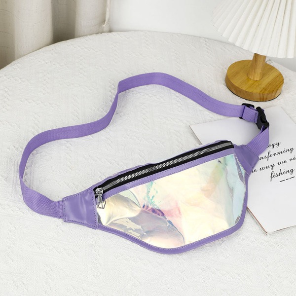 Menn kvinner Fanny Pack Midjeveske Mote Multifunksjonell Sport og Fritid Skulder Vanntett Crossbody Purple