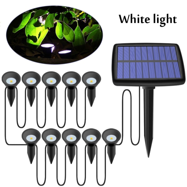 Gräsmatta Light Solar LED Solar Flame Light COB Trädgård Gräsmatta Lampa Utomhus LED Spike Light Mark Ljus Trädgård Landskap Gräsmatta Lamp Road 10pcs white light