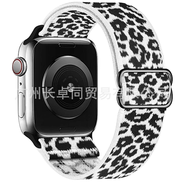 Klockarmband för Apple Watch iWatch 38/40/41/series10-42 Vit leopardtryck