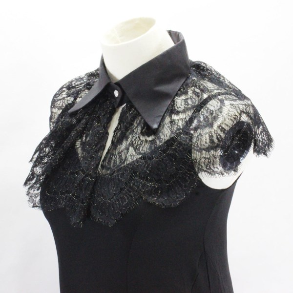 Kvinners falsk krage Avtakbar halvgull Silk Black Lace Spiss Camisole Picture color