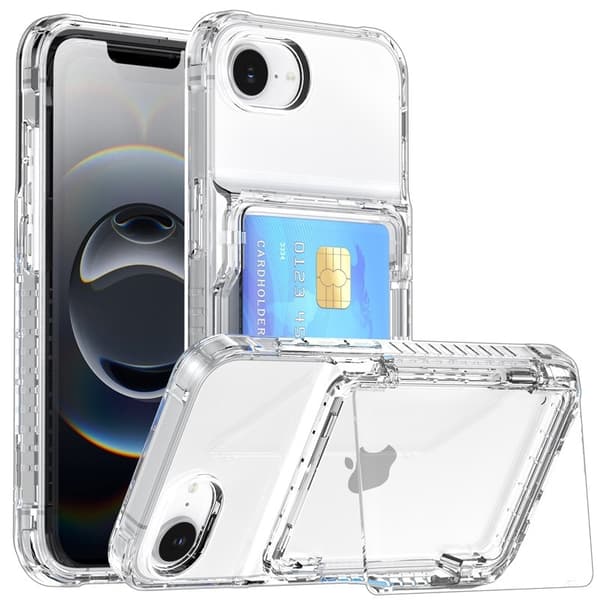 Deksel til iPhone 14Pro 6.1 transparent øl flip kortinnsetting anti fall