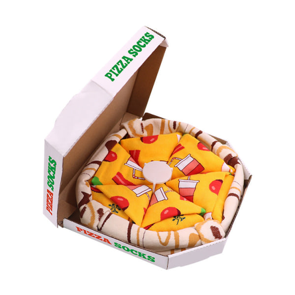 Trendy 3D-printede voksne mænds og kvinders sokker Pizza bomuld Mid-kalv længde atletikstrømper 4 par Ham Green Pepper Group Average Size