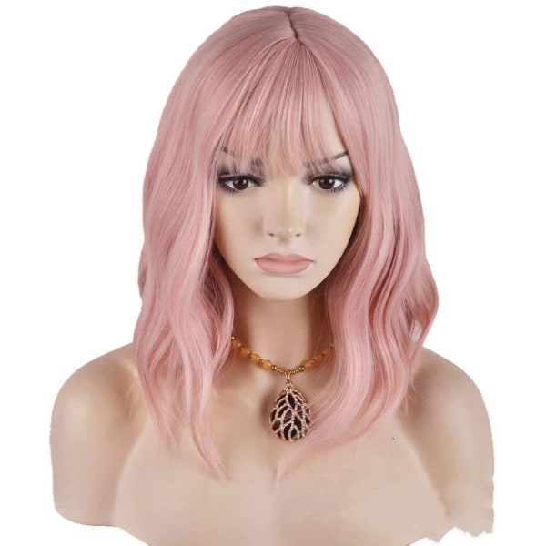 Kvinders Water Ripple Wig Anime Fiber Wig Pink