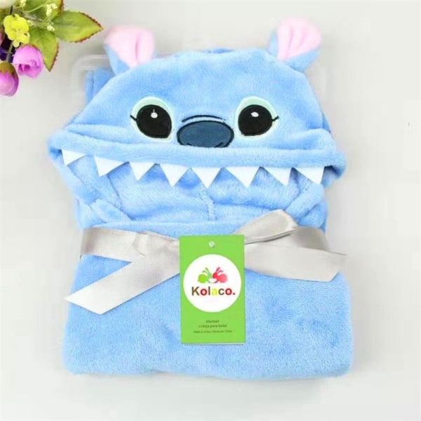Flanell badehåndkle for barn Badekåpe Cartoon Cape Cloak Babys Teppe Klem Teppe Stitch 100X70cm