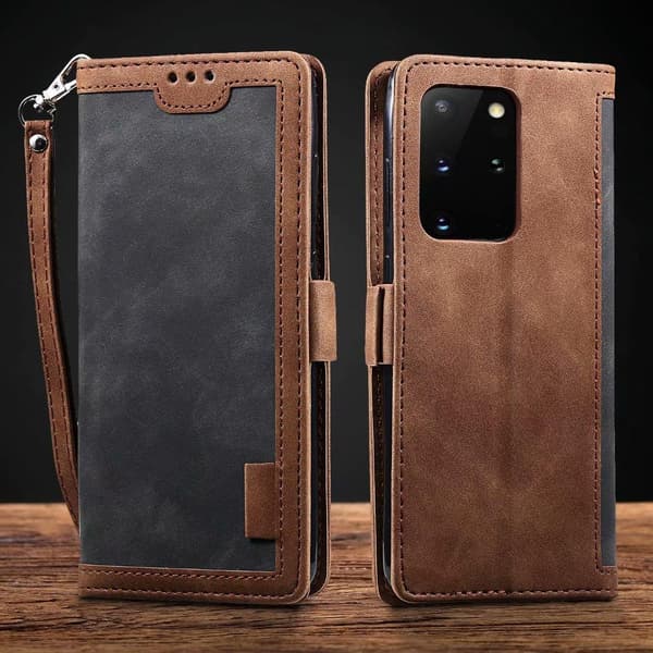 Kotelo Samsung S20 PLUS harmaa Retro-ommel korttilompakko nahka Grey