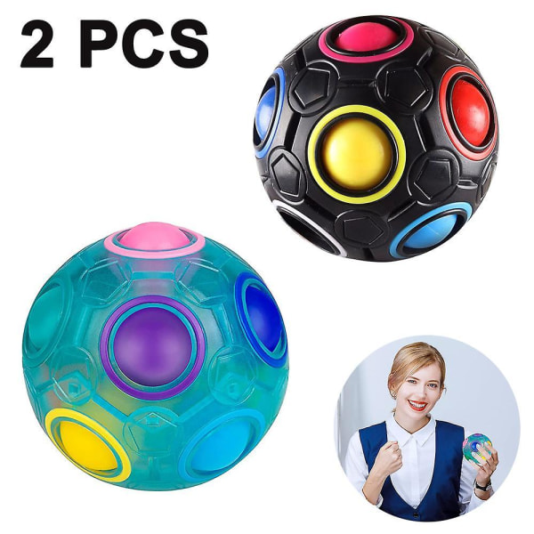 2 kpl Magic Rainbow Ball Magic Cube Puzzle Ball Glow Massassa