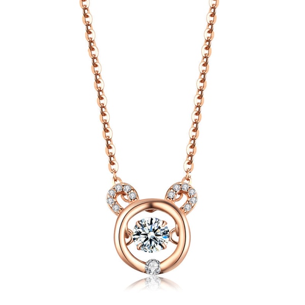 Naiset Kaulakoru Ketju Choker Riipus Korut Tytöt Lahja Karhu Sterlinghopea Geometrinen pinnoitus Rose Gold 925 silver