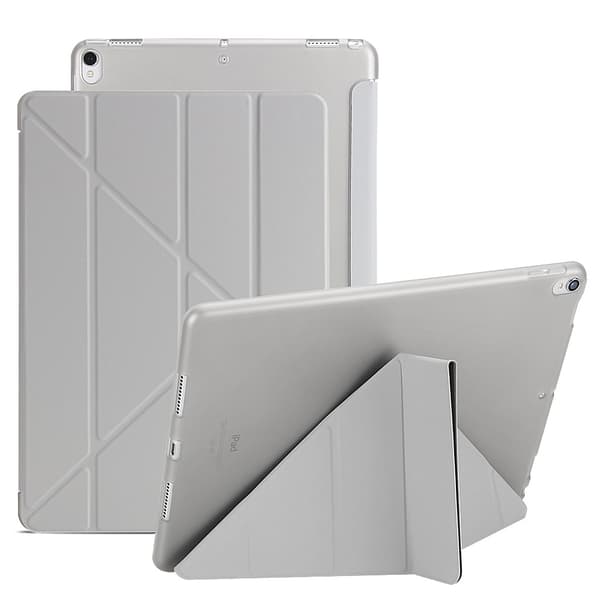 Stilig etui for iPad 5/6/9.7\" grått lær folding