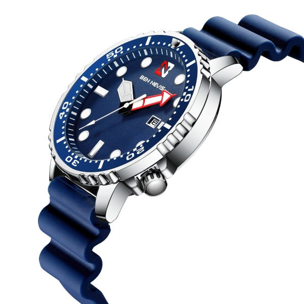 Herrklockor Sport Quartz Watch Grön Submariner Present Blue