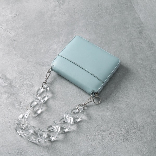 Kvinner Lær håndveske Business Small Square Akryl Portable Chain Shoulder Messenger Bag Fashion Blue