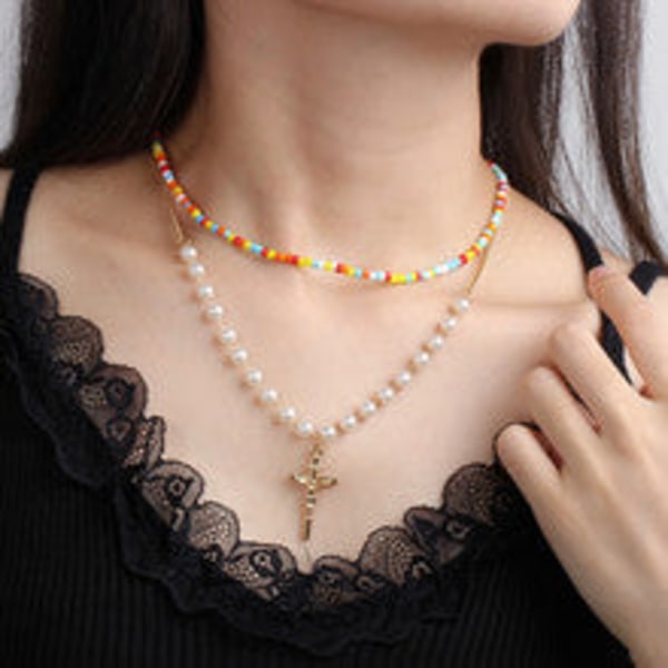 Naisten tekokaulus Irrotettava puolikas Pearl Choker Ornamentti