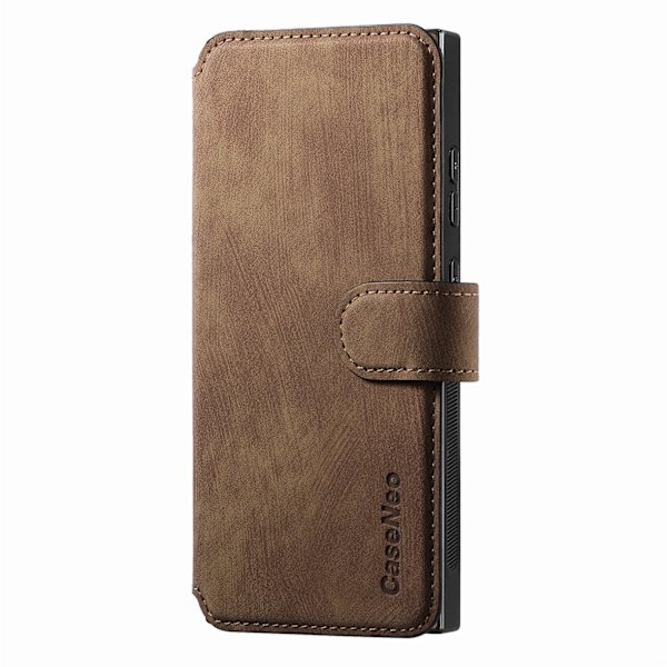 iPhone 15 Pro Max -kotelo ruskea 2-in-1 magneettinen jaettu nahkainen korttilompakko