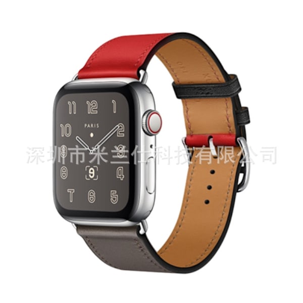 Klockarmband för Apple Watch iWatch 38/40/41/42mm-S10 27 Enkel Loop Röd med Blågrå