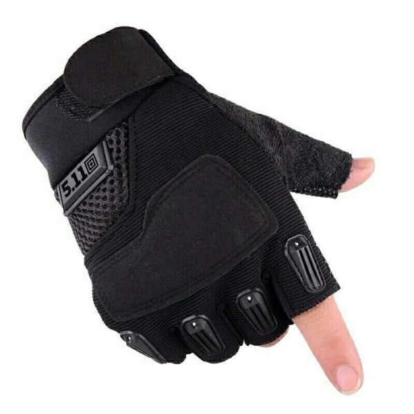 Kvinnor Män Cykelhandskar Utomhus Tactical Special Forces Halkfria halvfinger ridhandskar Black Average Size