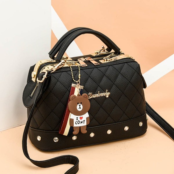 Kvinder Dame Håndtaske Kvinders koreansk stil Fashion Messenger Bag 577 Black