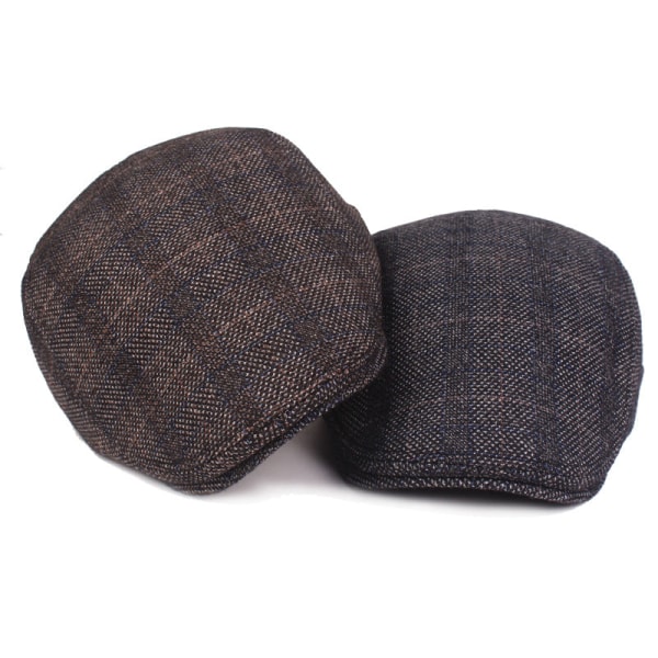 Baskerhatt för äldre Advance Hattar Herr Basker Höst och vinter Fleecefodrad Varm toppad cap Medelålders och äldre hatt Brown Adjustable