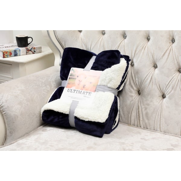 Talvipaksutettu samettipeitto Berber Fleece -peitto Yksi kaksinkertainen peitto Kaksikerroksinen lahjapeitto Navy blue 180*200