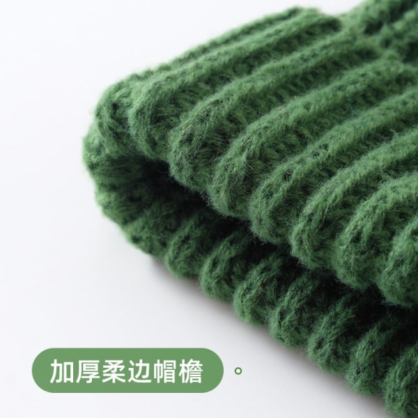 Lämpimät talvineulotut pipohatut Monipuolinen neulepusero Kylmäpaksutettu korvasuojavilla naisille Unisex Grass green M
