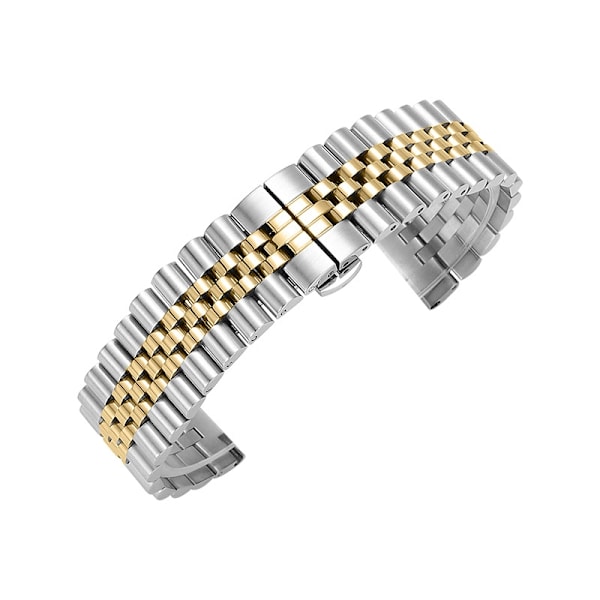 Klokkereim for Apple Watch iWatch for 1-7 generasjoner - størrelse 38-40-41mm Sølv gull - oksering fem perler