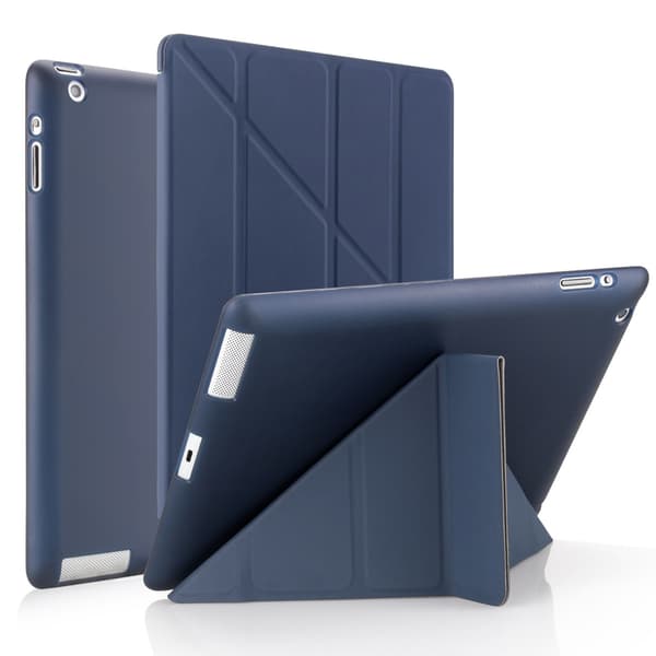 Stilig etui for iPad 2 3 4 Mørkeblå Transformers-lær