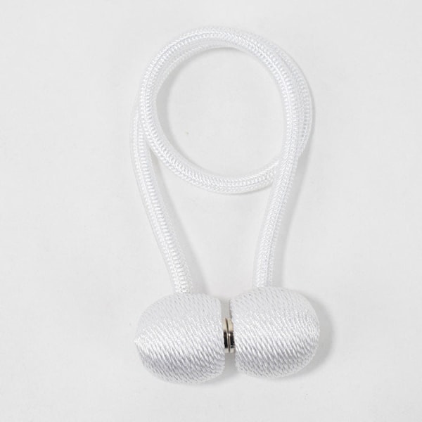 Yksinkertainen yksivärinen kuulokeverho Magneettinen solki verhon sideköysi White