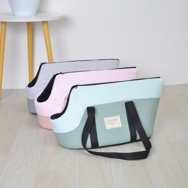Bärbar Dog Takeaway Bag Cat Crossbody Avtagbar och tvättbar halvstängd väska Light gray (42*25*25)