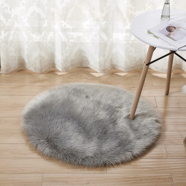 Bademåtte Skridsikret Absorberende Bruser Badetæppe Tæppe Plys Light gray Diameter 45cm