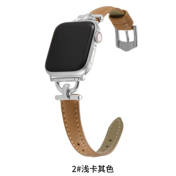 Kellon ranneke Apple Watch iWatch 42mm 10. sukupolvi hopea/vaalean khaki