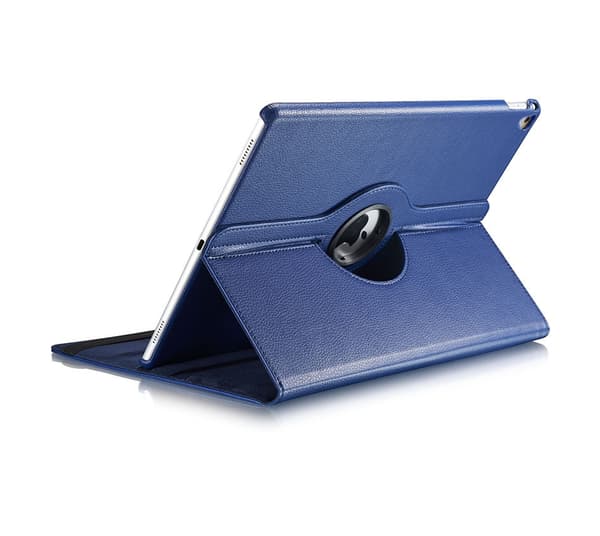 Fodral för iPad 2015/2017 Pro 12.9\" Mörkblå Litchi Textur Roterande Läder Dark Blue
