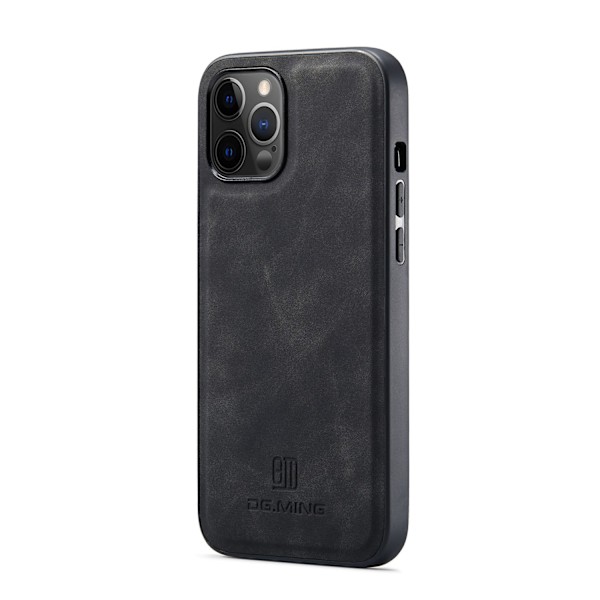 Kotelo iPhone 13 Pro -puhelimelle, yksiosainen pohjakotelo, musta magneettinen korttipidike, jaettu lompakko, nahkaa