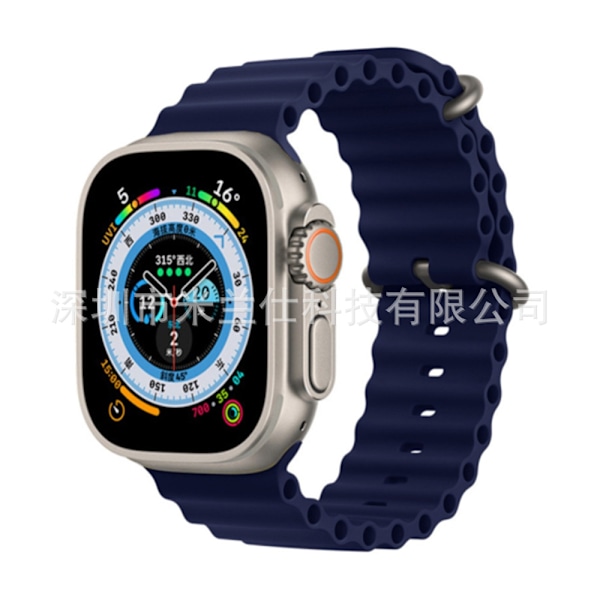 Klockarmband för Apple Watch iWatch 38/40/41/42mm-S10 normalt spänne 5 midnattsblå