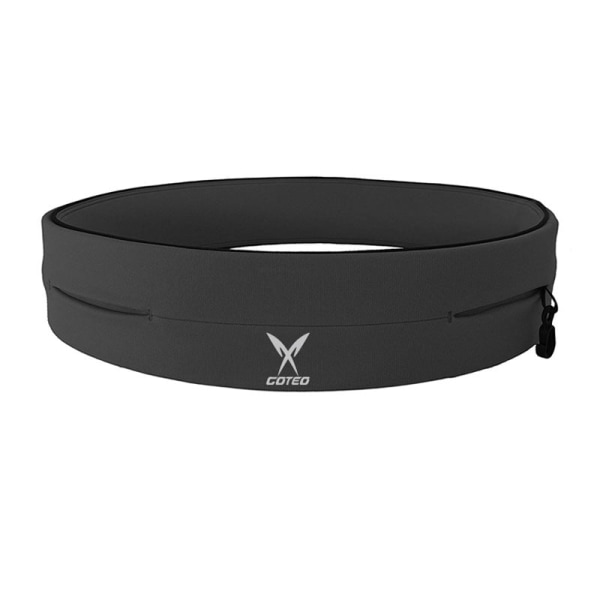 Fanny Pack Løbebælte Taljetaske Organizer High Elastic Sports Fire Ports Black M