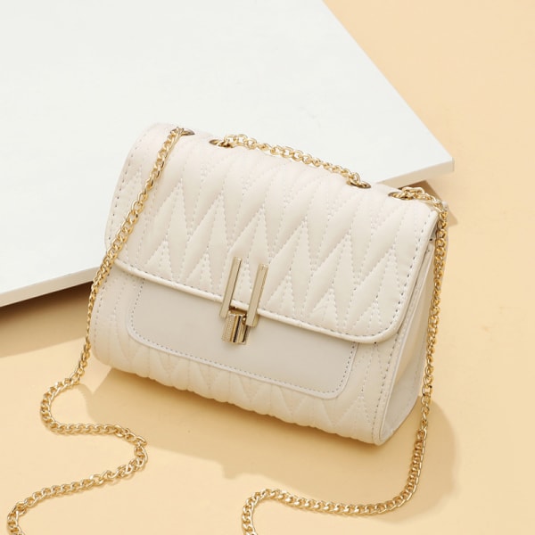 Naisten käsilaukku Muoti Casual Summer White Chain Shoulder Messenger Black Style 1