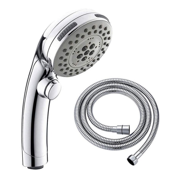 Brusehoved justerbar knap Håndholdt One-Click Water Stop Booster button shower